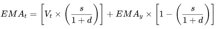 Формула для расчета EMA