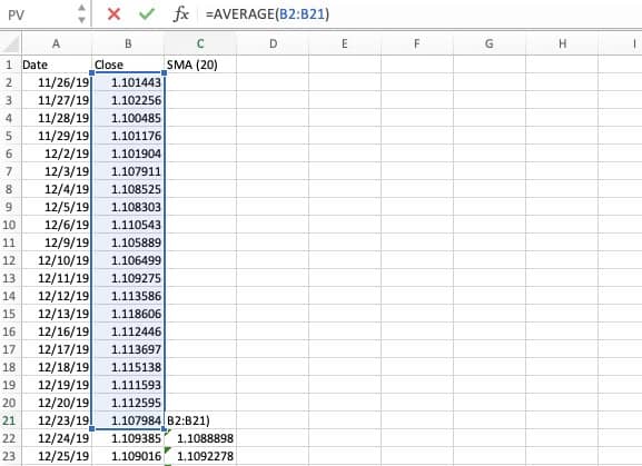 Формула СРЗНАЧ в Excel